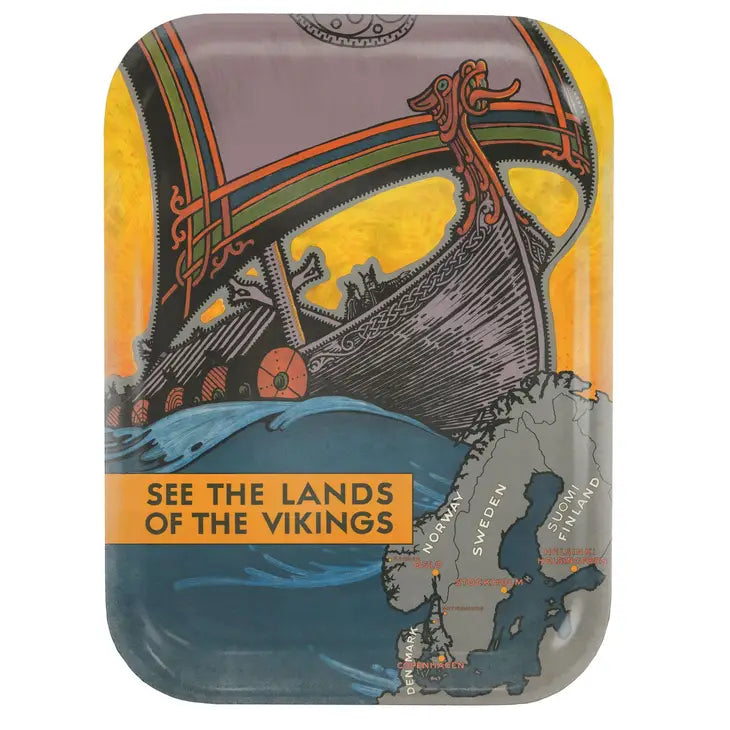 Serving Tray - See the Lands of the Vikings, 20 x 27 cm