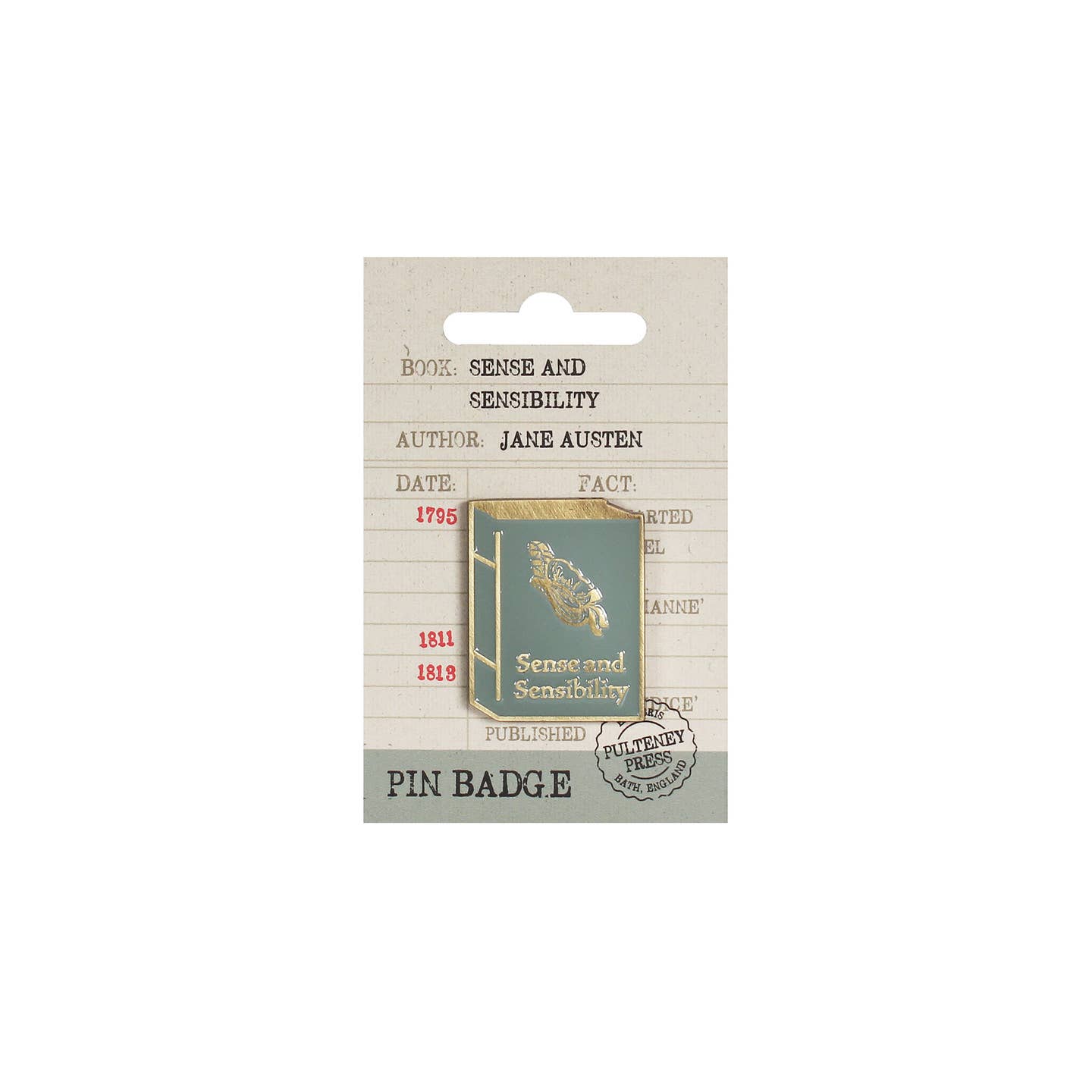 Jane Austen Sense and Sensibility Enamel Book Pin