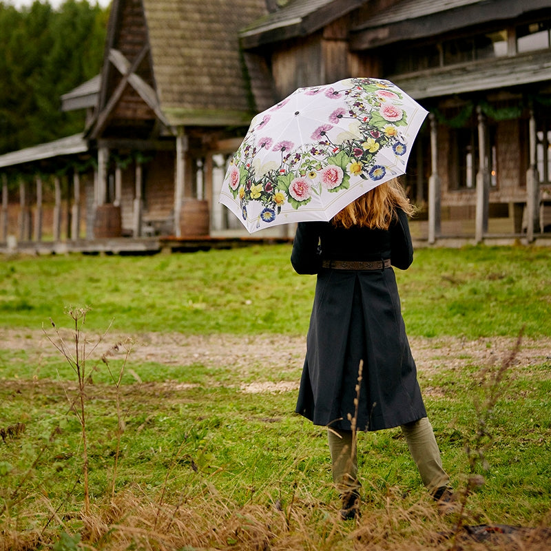 Umbrella with Bamboo Handle - A Flower Garden