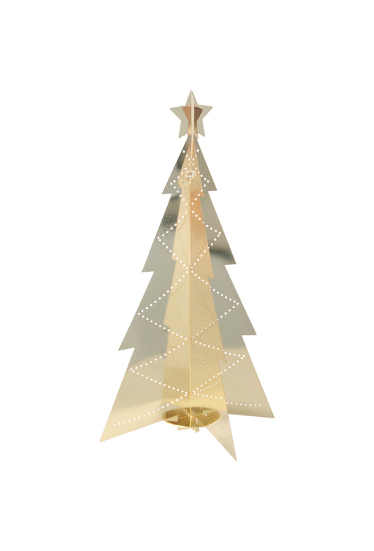 Metal Christmas Tree - Gold Zigzag