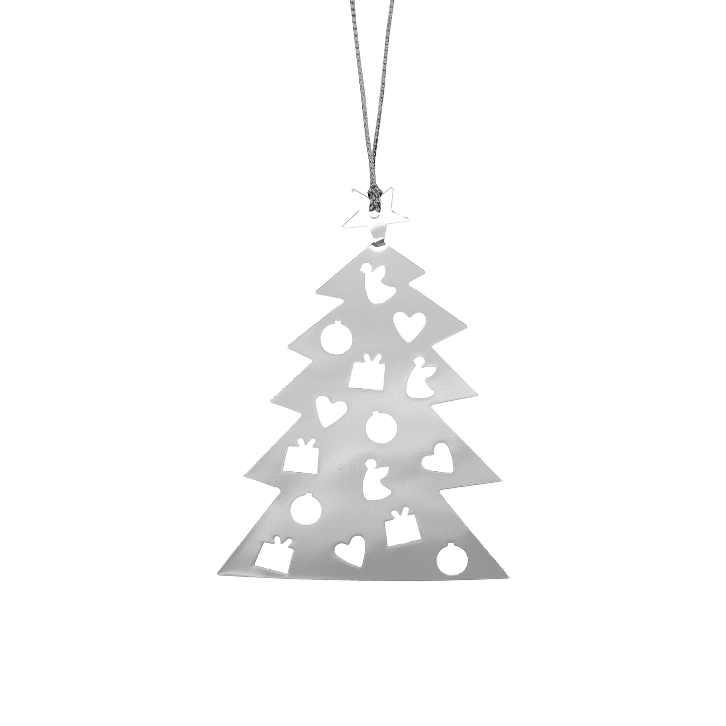 Silver Christmas Tree Metal Ornament