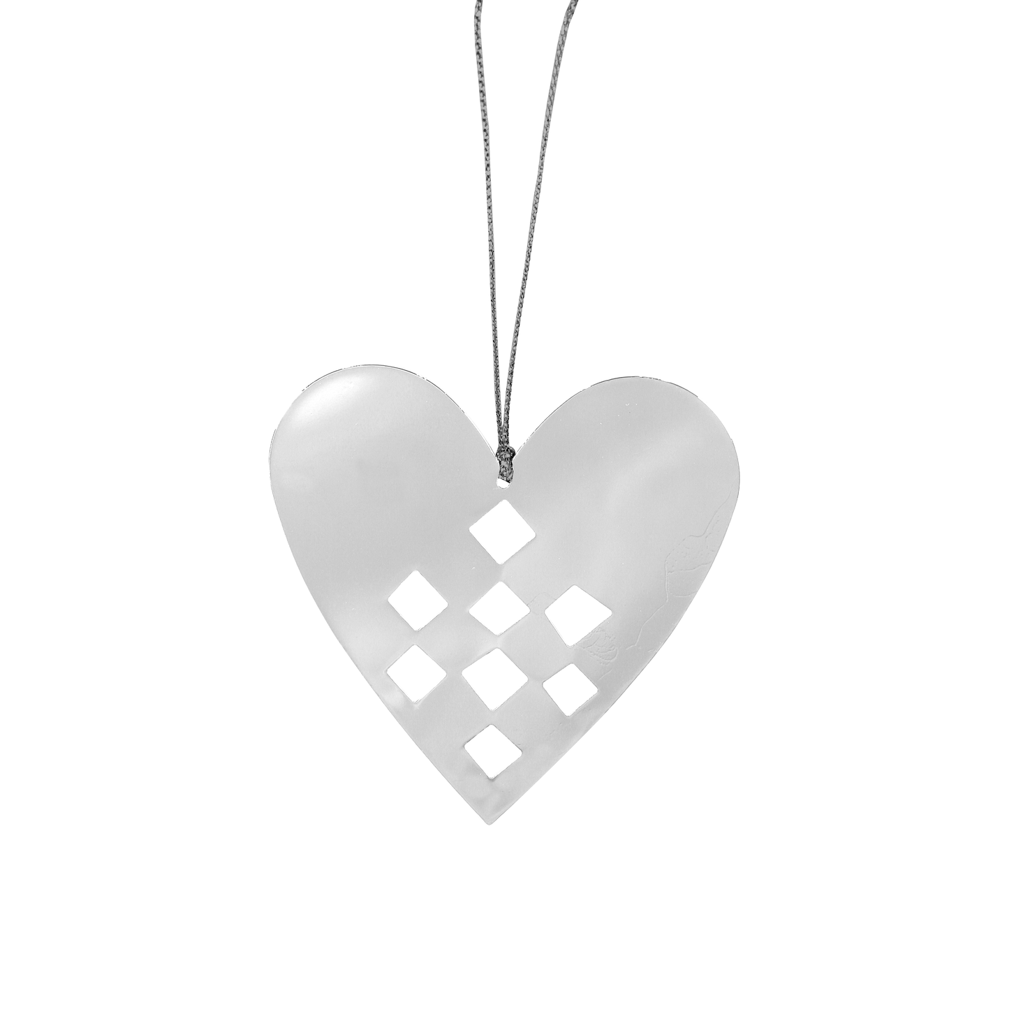 Pleated Heart Metal Ornament