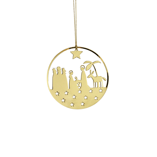 Gold Nativity Metal Ornament