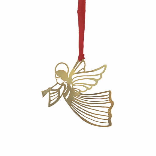 Gold Flying Angel Metal Ornament