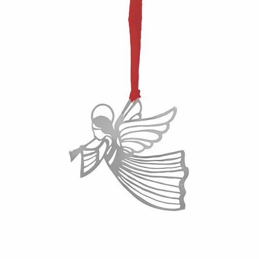 Silver Flying Angel Metal Ornament