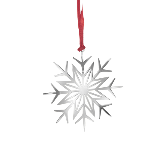 Silver Snowflake Metal Ornament
