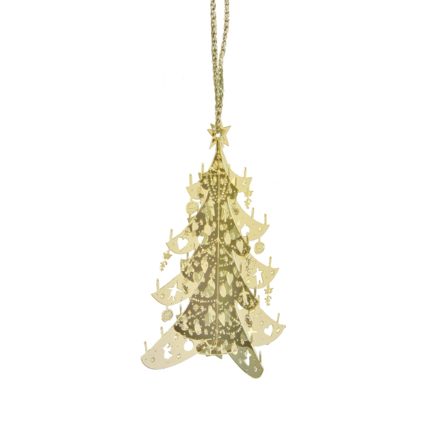 Gold Christmas Tree Metal 3D Ornament