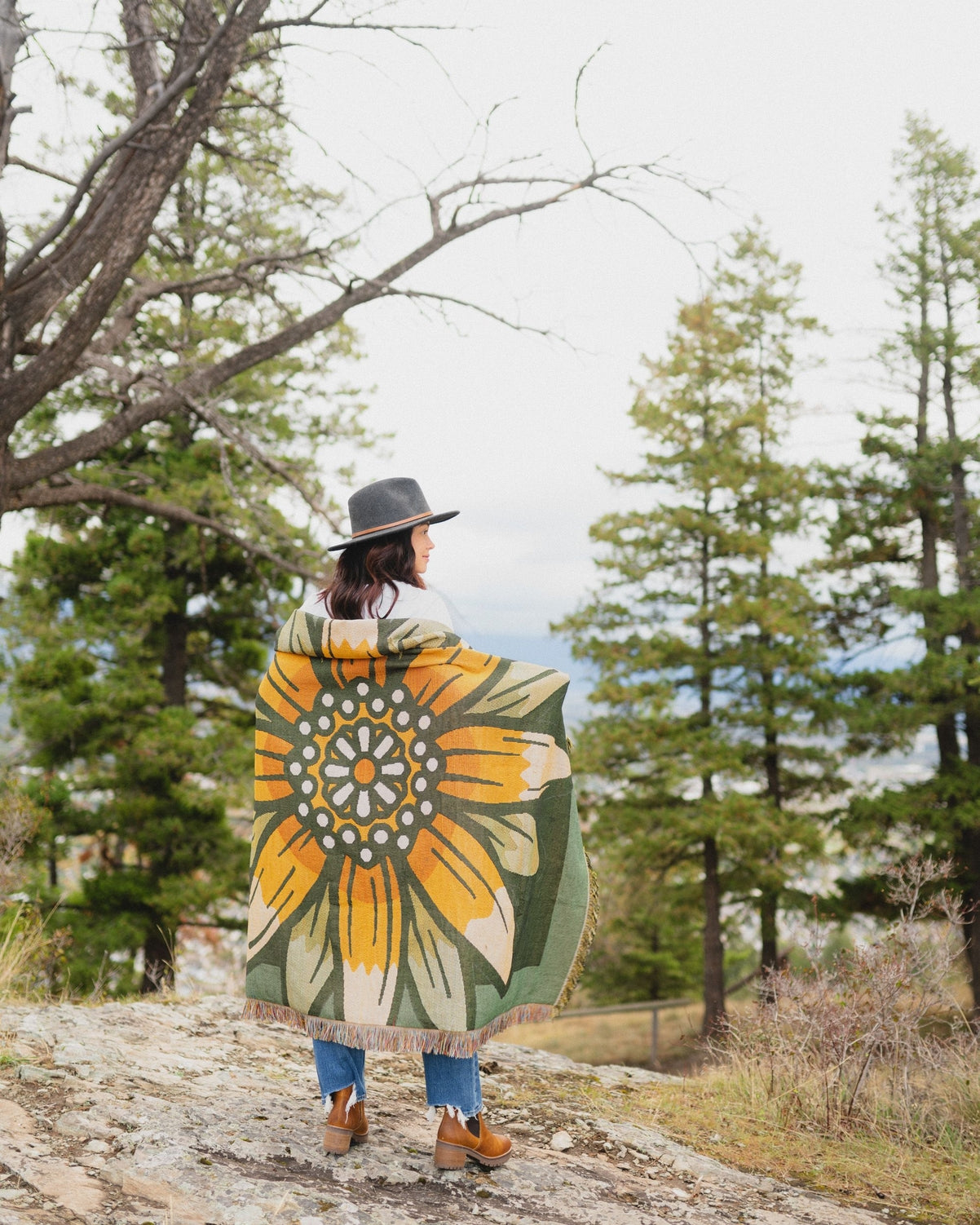 Knit Blanket - Flower