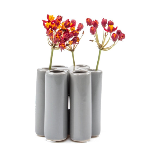 Puzzle Pooley Bud Vase - Light Grey