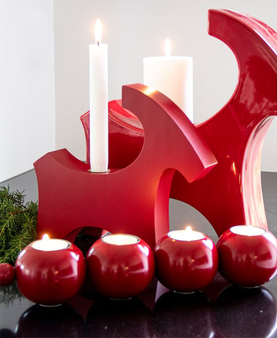 Wooden Trestle for Light - Red