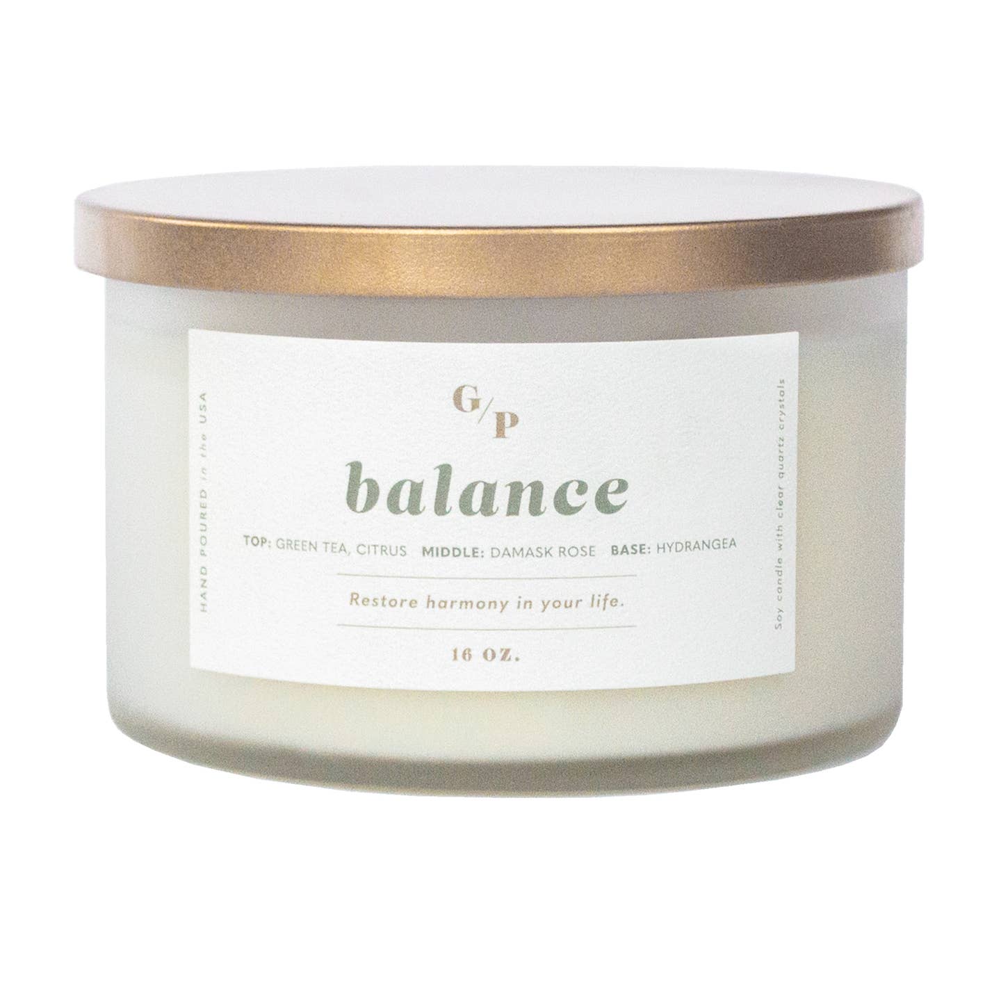 Balance 16 oz. 3-Wick Ritual Candle (Green Tea + Rose)