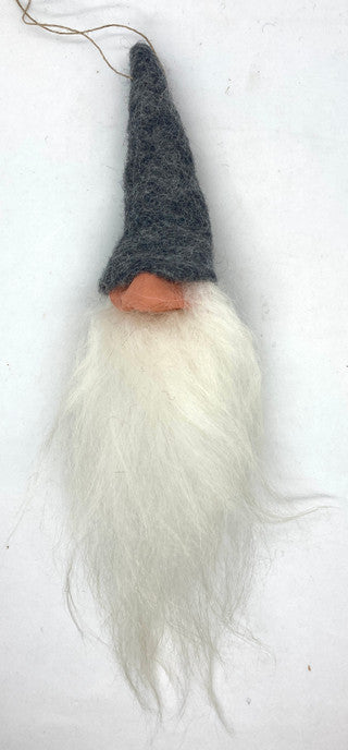 Gnome with Grey Hat Ornament