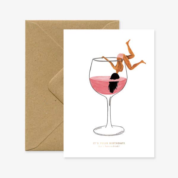 Greeting Cards - Just A Drink