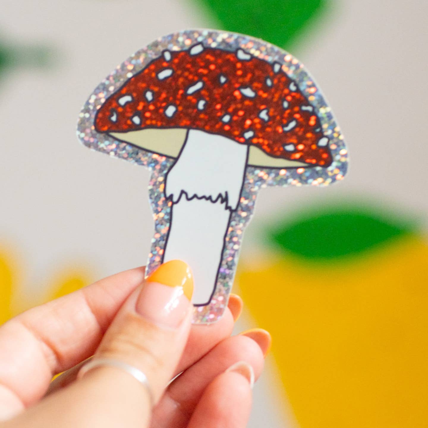 Glitter Toadstool Sticker