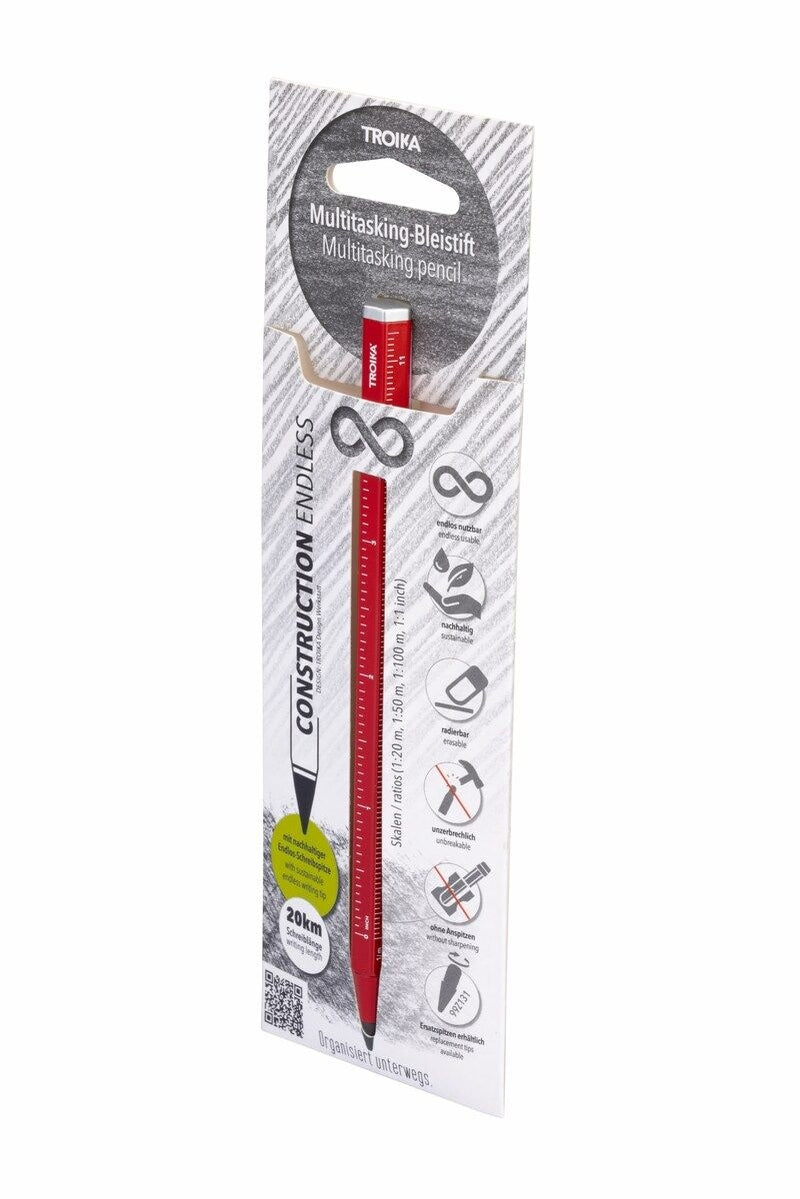 Troika Multi-Tasking Construction Endless Pencil 12.5 Miles - Red