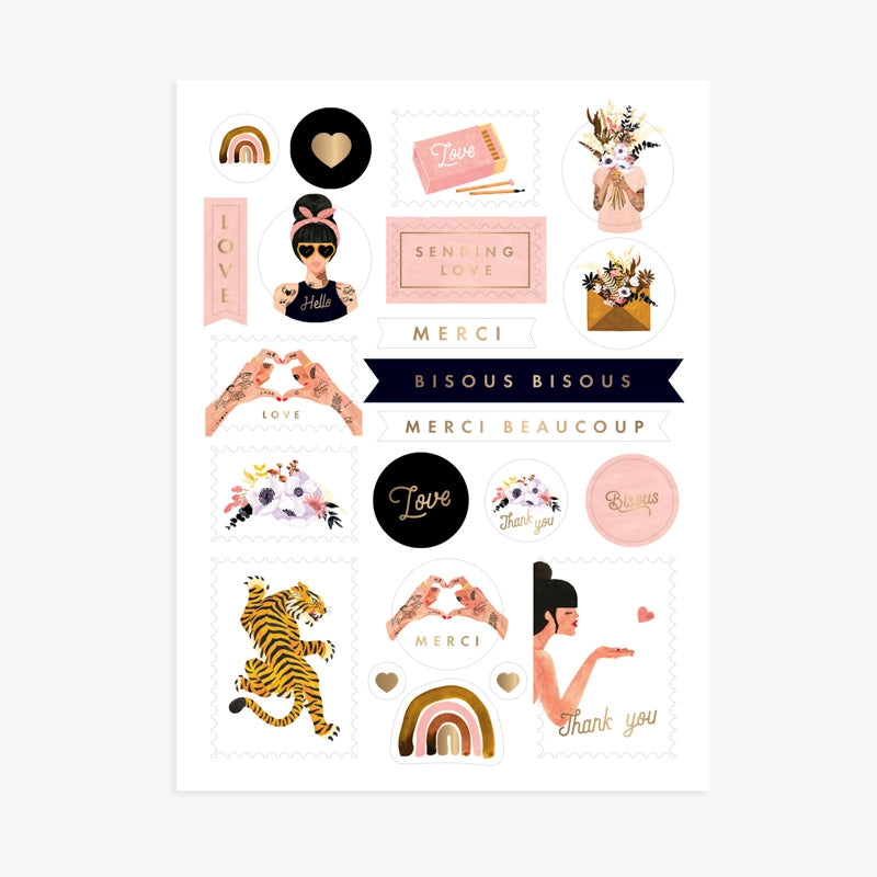 Sticker Sheets Set of 3 - Love & Thank You