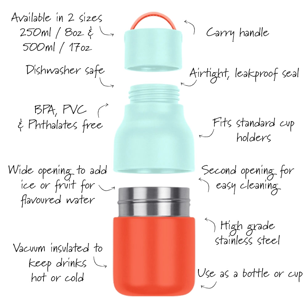 Skittle Active Mini Water Bottle - Coral & Mint