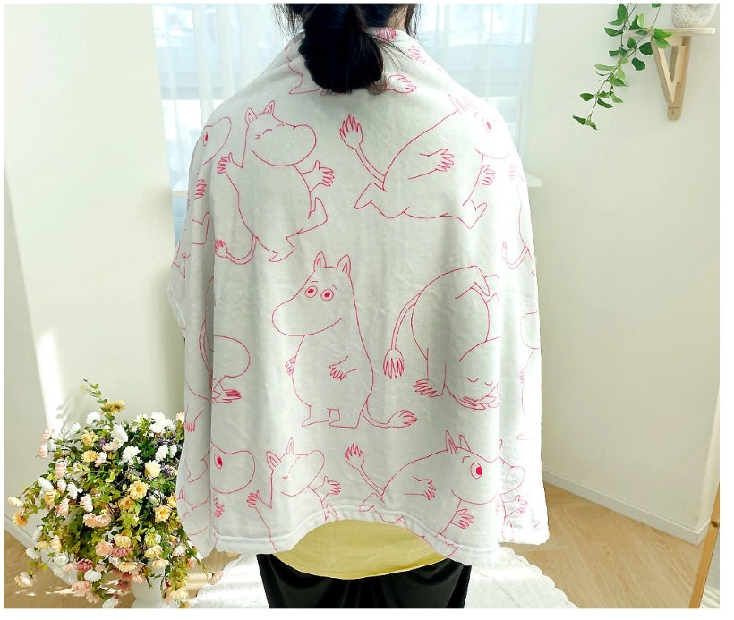 Moomin Pattern Warm Cozy Throw Blanket - Moomin