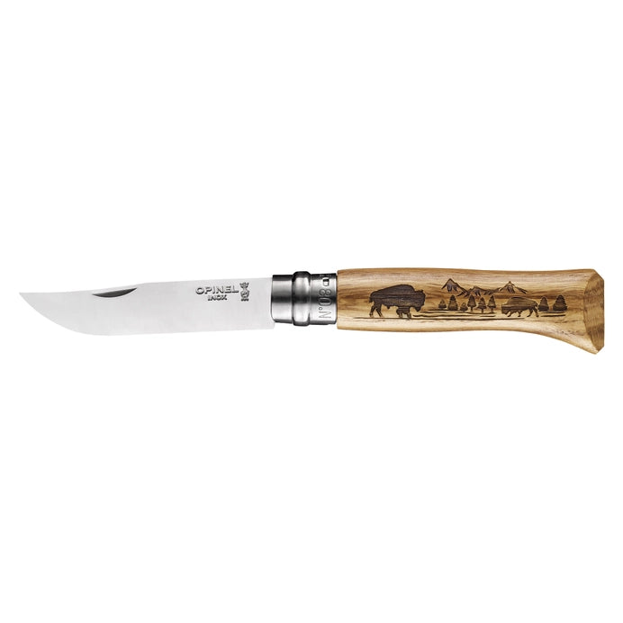 Opinel No.08 Wild Life Folding Knife - Bison