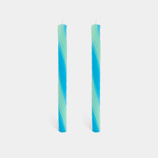 Rope Candle Sticks By Lex Pott - Mint & Light Blue (2 Pack)