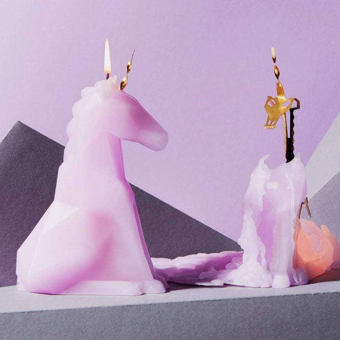 Pyropet Einar Unicorn Skeleton Candle - Lilac