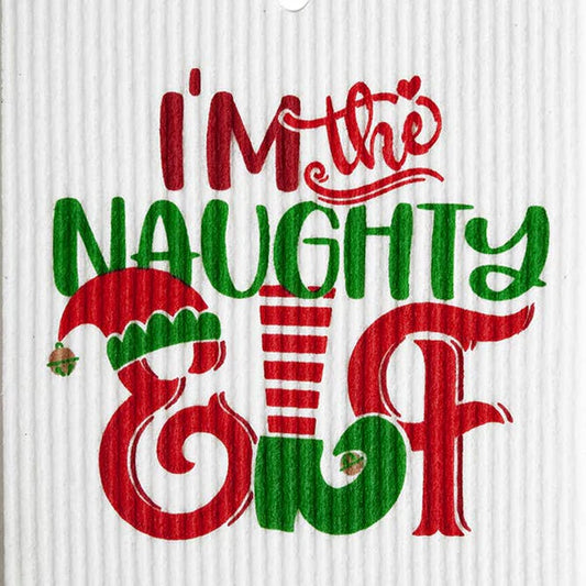 Swedish Dishcloth - Naughty Elf