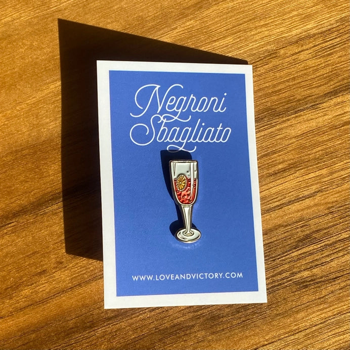 Negroni Sbagliato Cocktail Enamel Pin