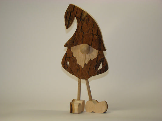 Bark Standing Gnome with Big Feet - Large