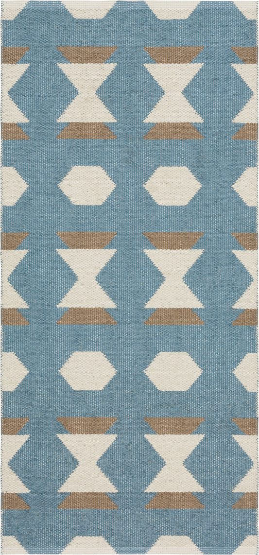 Disa Vinyl Rug, Blue, 28"x20"