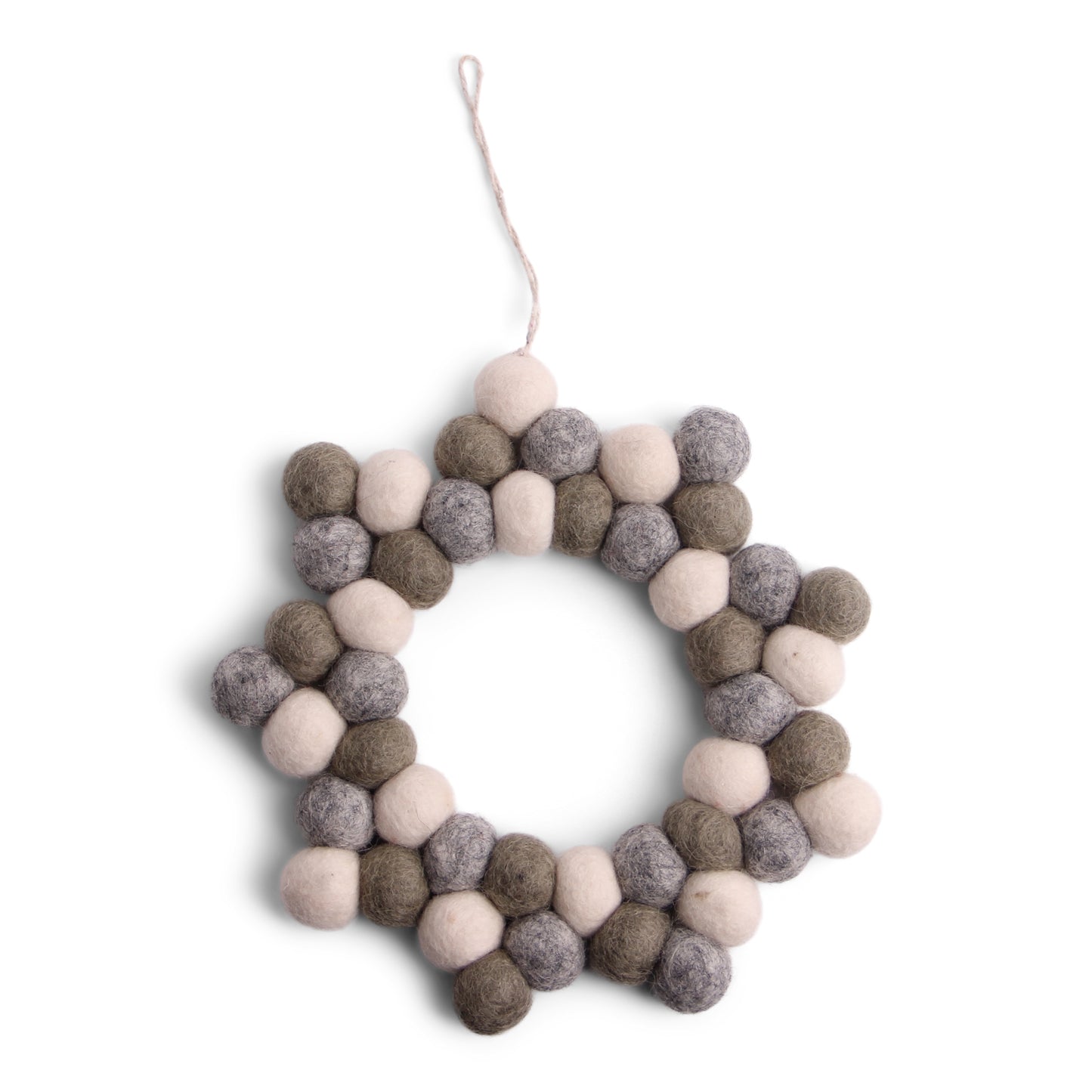 Felt Ball Star Ornament - Dusty Green