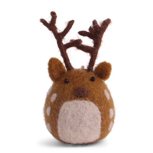 Felt Deer Ornament - Brown