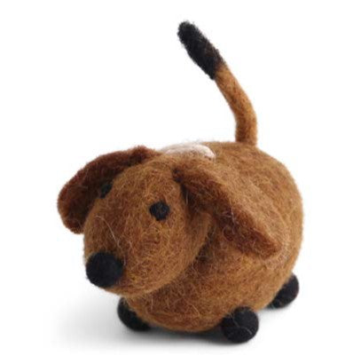 Felt Dog Ornament, Brown