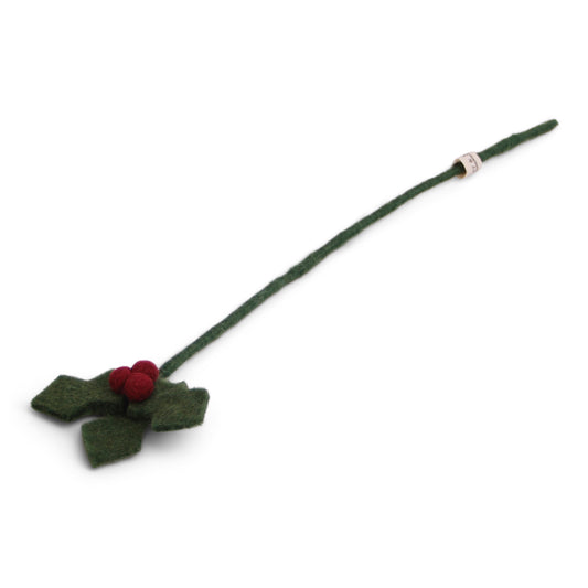 Felt Holly Branch with Red Berries