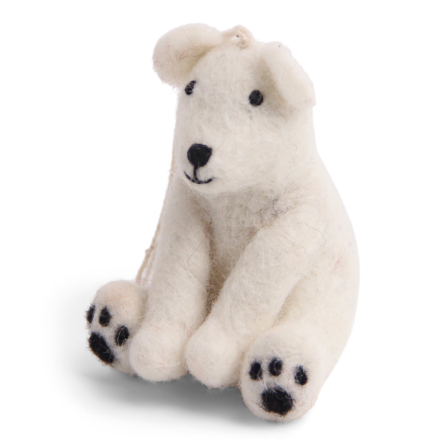 Felt Polar Bear Sitting Ornament