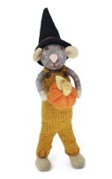 Felt Large Grey Mouse with Pumpkin and Ochre Pants