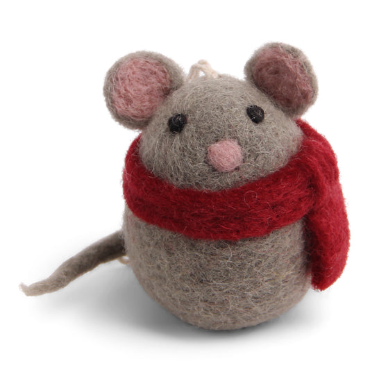 Felt Mouse with Scarf Ornament