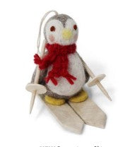 Felt Penguin on Skis Ornament