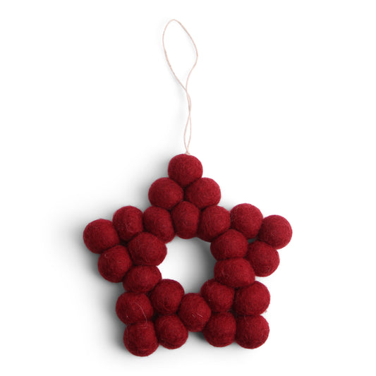 Felt Small Ball Star, Red