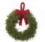 Felt Wreath - Green with Red Bow (Small)