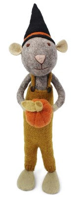 Felt X-Large Grey Mouse with Pumpkin and Ochre Pants