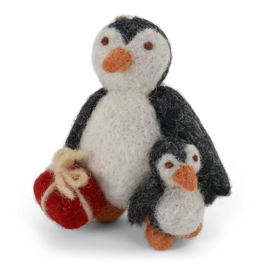 Felt Penguin with Baby Ornament