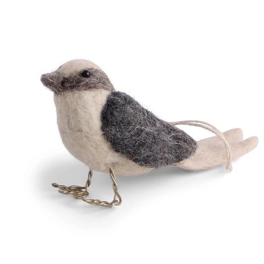 Felt Bird Ornament - Chalk