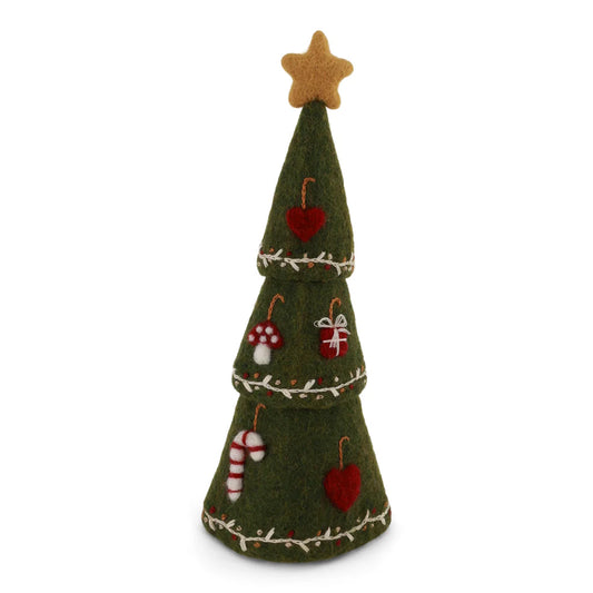 Felt Christmas Tree with Embroidery 3 in 1 - Green
