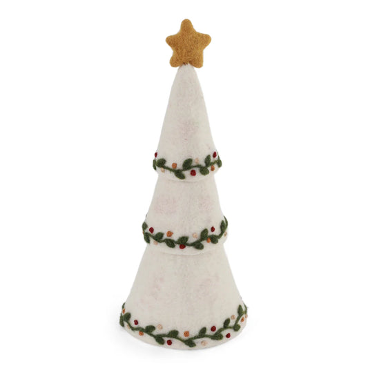 Felt Christmas Tree with Embroidery 3 in 1 - White