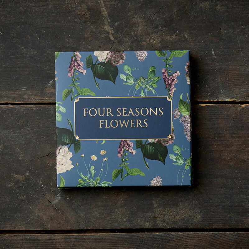 8 Square Cards with Envelopes - Four Seasons Flowers