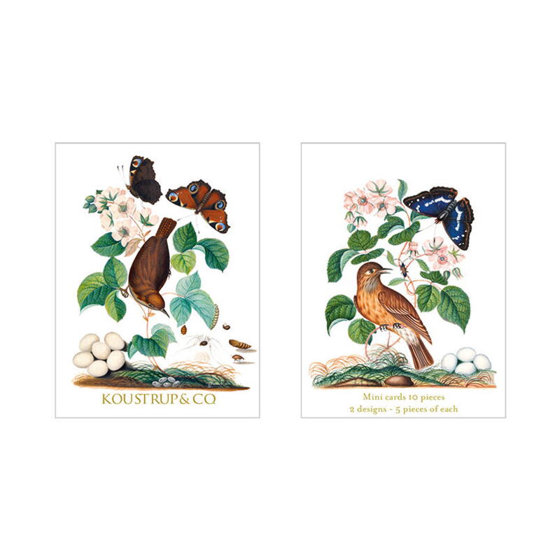 Koustrup & Co 10 Mini Cards - Birds & Flowers