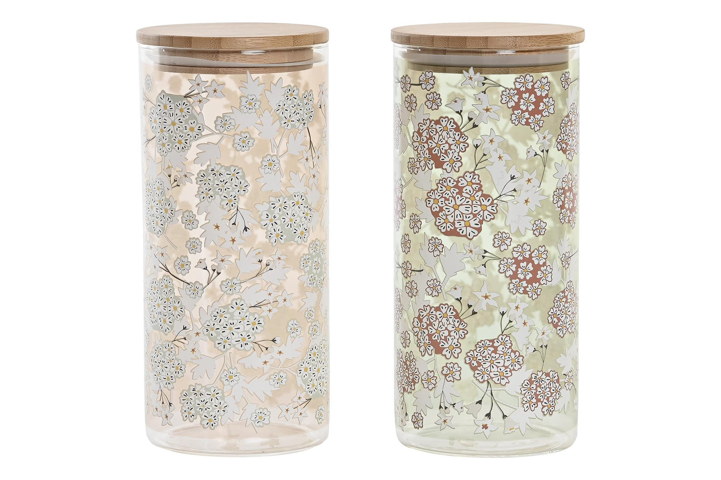 Bamboo Borosilicate Bottle 1400ml - Flowers