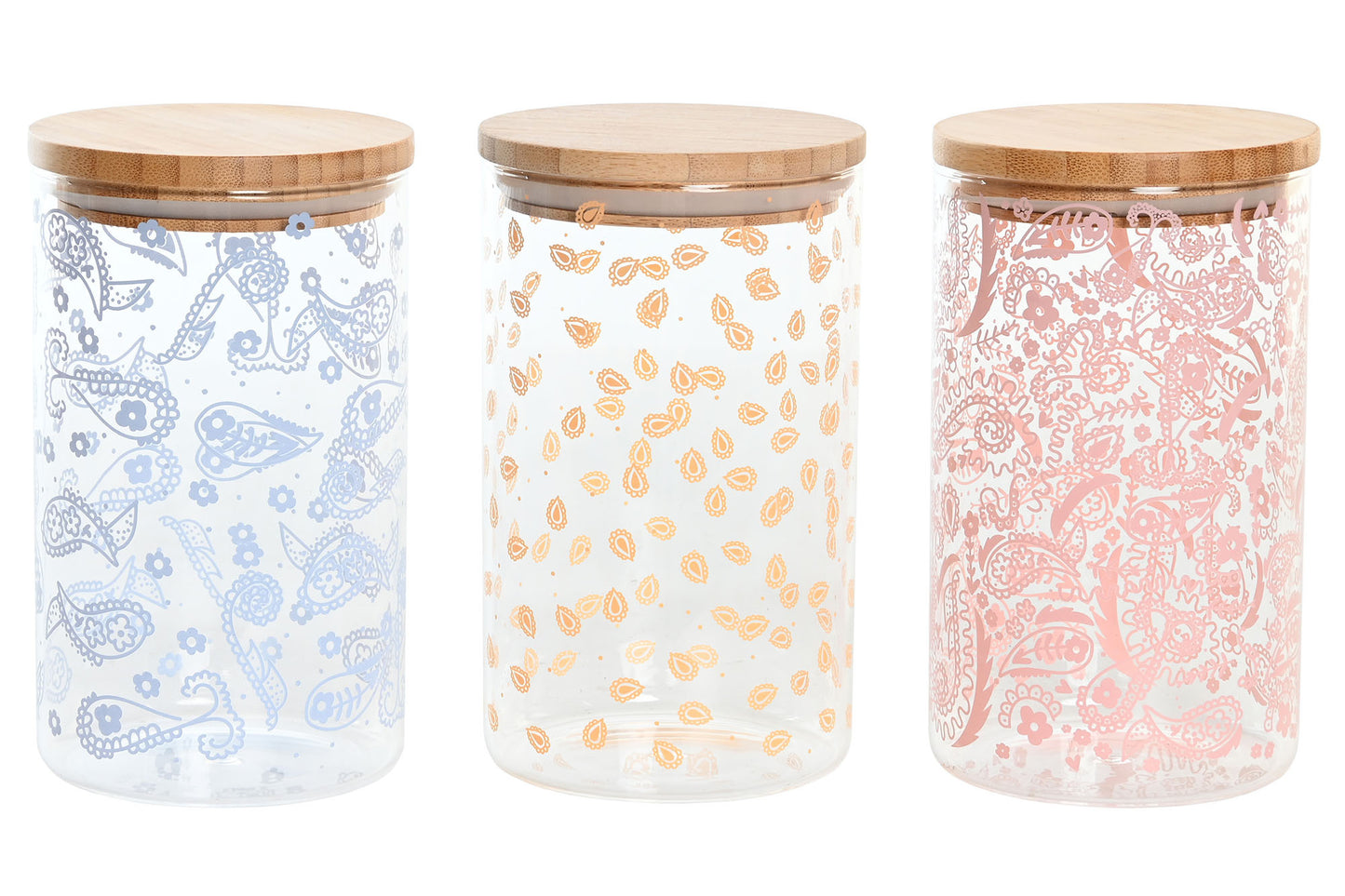 Bamboo Borosilicate Bottle 1000ml - Paisley