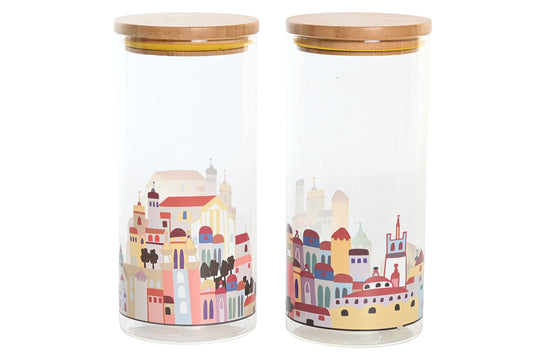 Bamboo Borosilicate Bottle 1400ml - Houses