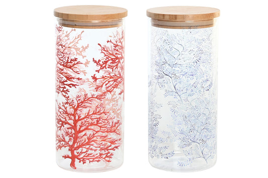 Bamboo Borosilicate Bottle 1400ml - Trees